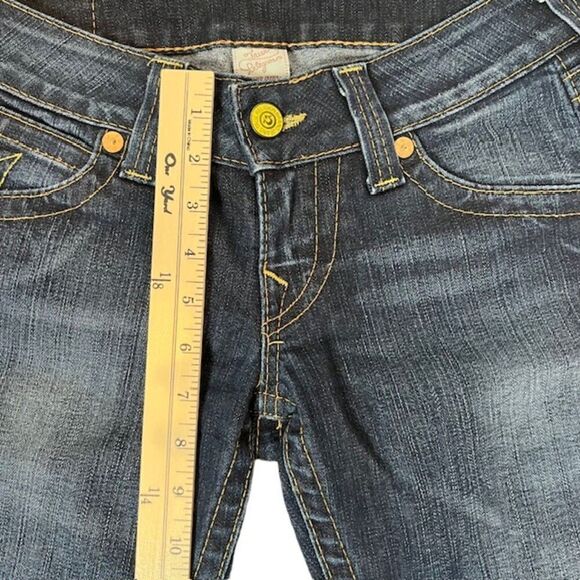 True Religion Straight Yellow Stitch / Buttons Flap Pocket Jeans Women's Size 26 - Picture 5 of 13